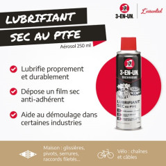 3-EN-UN LUBRIFIANT SEC AU PTFE 3EN1 AEROSOL250 3-EN-UN - 33090/10