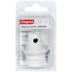 LEGRAND DOUILLE E14 PLAST.BLANC+BAGUE      S/C LEGRAND - 091123