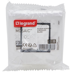 LEGRAND MOSAIC SUPPORT GRIFFES PLAQ. 2 MOD.BLC LEGRAND - 099471