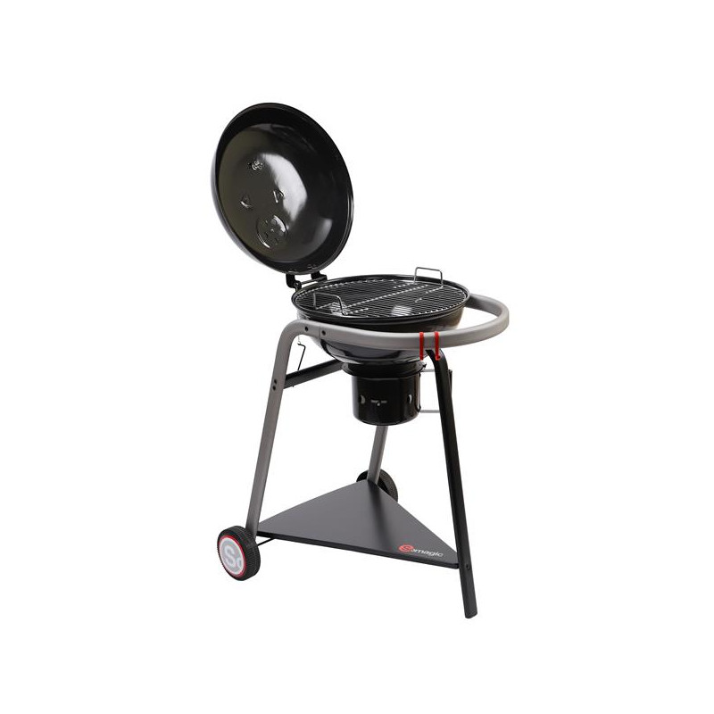 BARBECUE CHARBON EL PASO D46CM ACIER EMAILLE COUVERCLE THERMOMETRE RECU SOMAGIC - 317470003