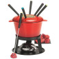 SET FONDUE BOURGUIGNONNE FONTE ÉMAILLÉE ROUGE TABLE ET COOK - HHF-0255