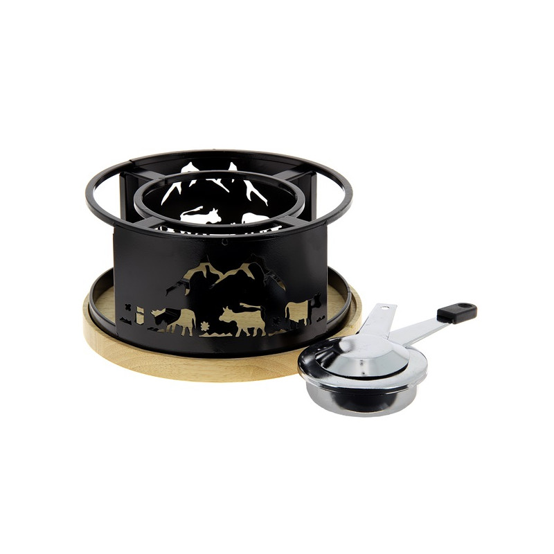 VACHE*RECHAUD FONDUE PLATEAU BOIS* TABLE ET COOK - 3008209F