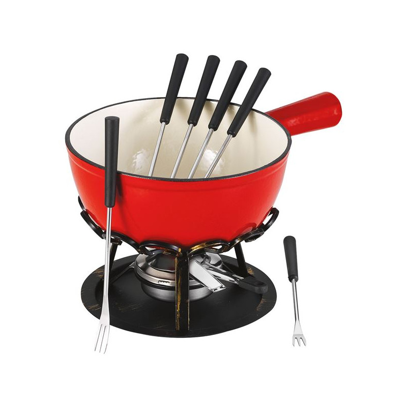 TABLE ET COOK SET FONDUE ROUGE UNI 21 CM RÉCHAUD FER FORGÉ TABLE ET COOK - DSBRGSAF20