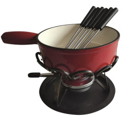 TABLE ET COOK SET FONDUE ROUGE UNI 24 CM RÉCHAUD FER FORGÉ TABLE ET COOK - DSBRGSAF24