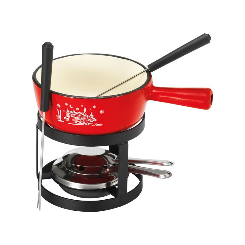 SET FONDUE ROUGE CHALET 14 CM TABLE ET COOK - SH-V611