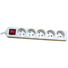 ELECTRALINE BLOC 5X2P INTER 3G1 1.5M BLANC ELECTRALINE - 32006