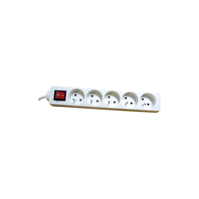 BLOC 5X2P INTER 3G1 1.5M BLANC ELECTRALINE - 32006