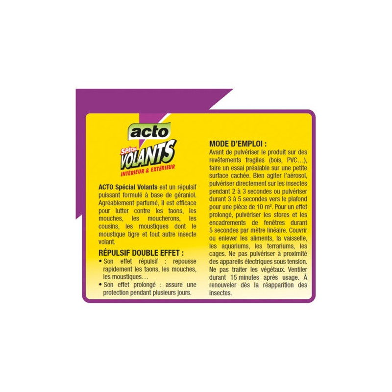 ACTO AEROSOL SPECIAL VOLANTS 500ML ACTO - VOL10+