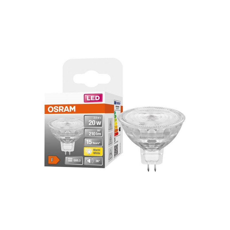 SPOT MR16 LED36 VERRE 2.6W GU5.3 CHD B OSRAM - 4058075796751