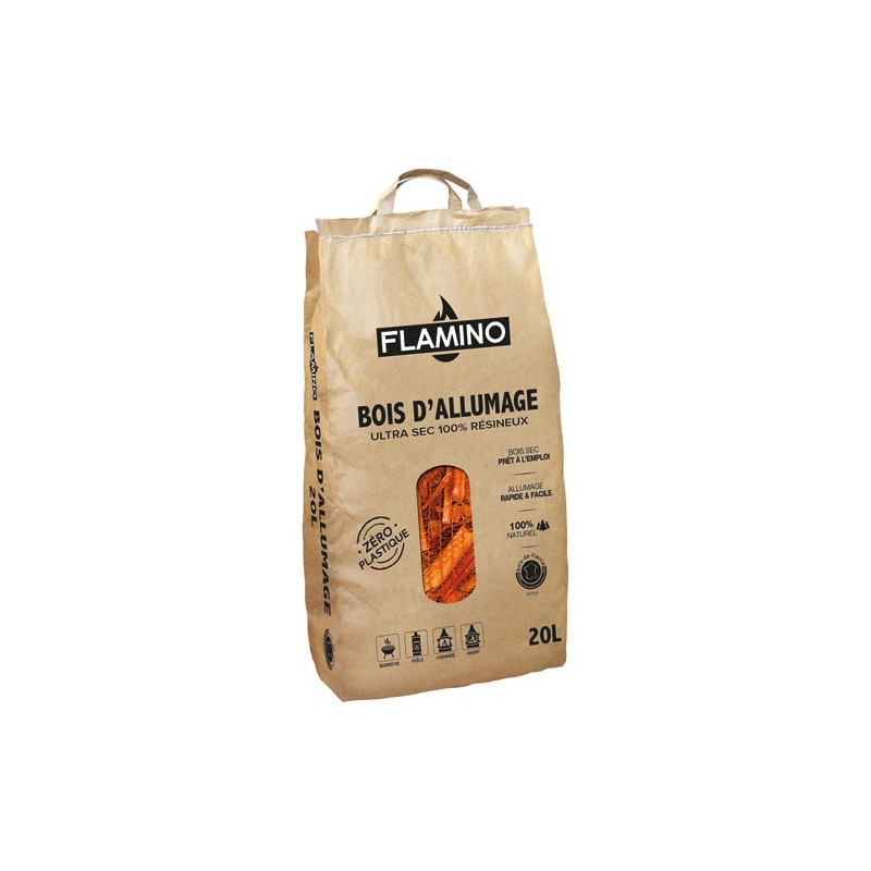 BOIS D'ALLUMAGE 20L SAC KRAFT FLAMINO - 2550