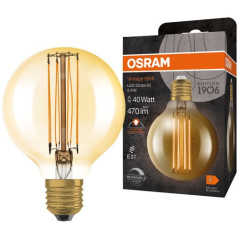 OSRAM 1906 GLOBE 80MM CLAIR 5.8W E27 CHAUD OSRAM - 4099854090844