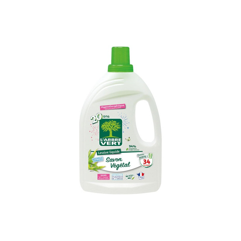 ARBRE VERT LESSIVE SAVON HYPOA 1.5 L L'ARBRE VERT - 30555