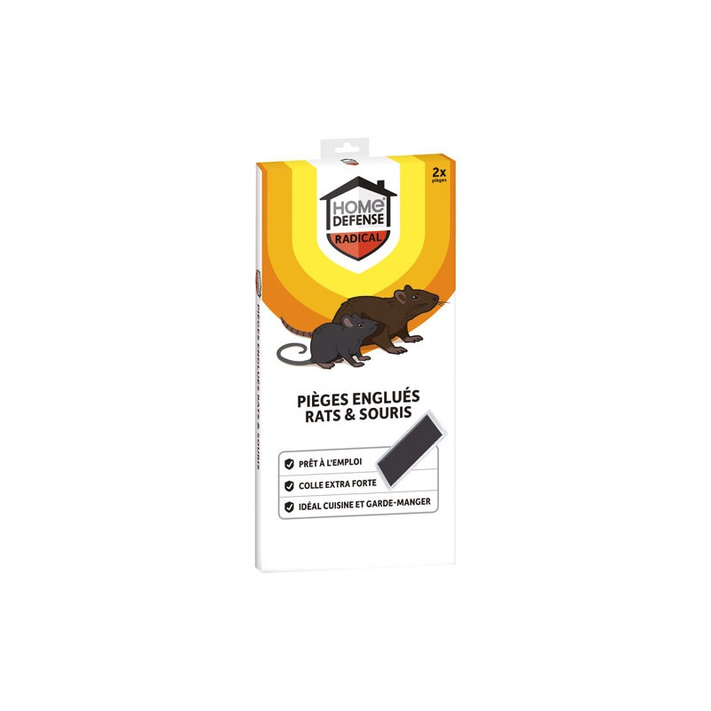 PIEGES RATS SOURIS ENGLUES X2 HOME DEFENSE - HDGLUR