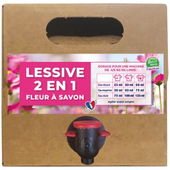 BULLE VERTE LESSIVE LIQ.2-EN-1 FLEUR SAVON BIB 3 L BULLE VERTE - 20BIB003BV