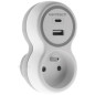 PRISE 16A 2 CHARGEURS USB A+C BLC GRIS ZENITECH - 190732