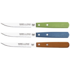 NOGENT BOITE 20 COUTEAU STEAK 11CM CLASSIC BLEU VERT CERISIER NOGENT - 03629K