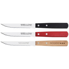 NOGENT BOITE 20 COUTEAU STEAK 11CM CLASSIC NOIR ROUGE HETRE NOGENT - 03619K