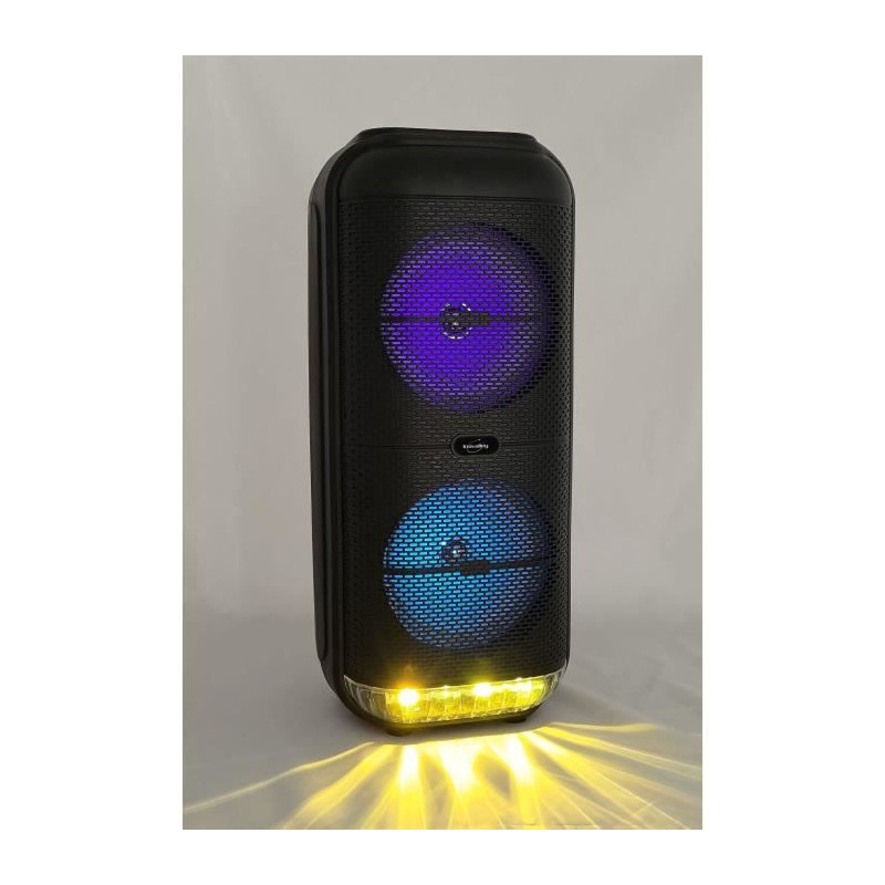 Enceinte Karaoké lumineuse - INOVALLEY - KA22-BTH - Bluetooth V5.0 - 49 cm - 500 W - Noir