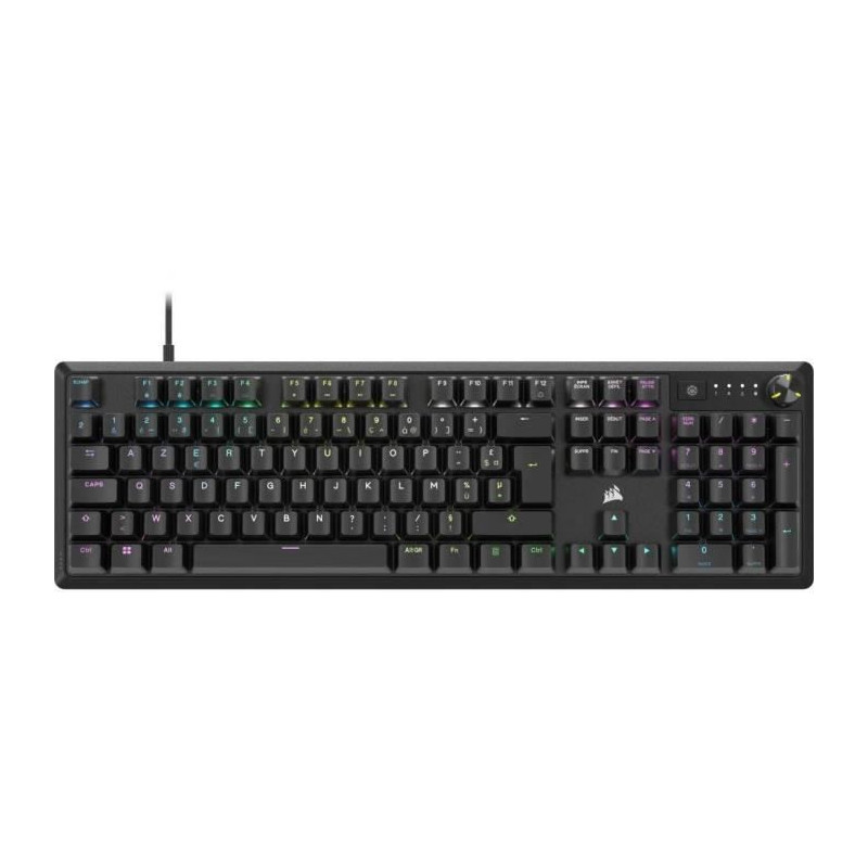 Clavier gamer mécanique - CORSAIR - K70 RGB CORE - Rétroéclairage RGB LED, MX Red, noir