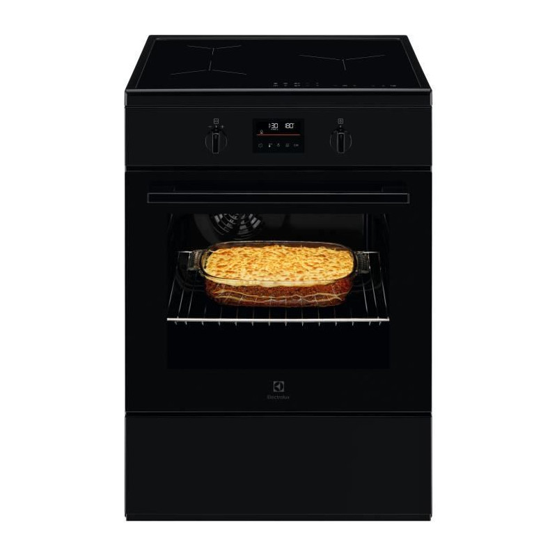 Cuisiniere multifonction a induction - Pyrolyse - ELECTROLUX - LKI648944K - 3 foyers - 7200 W - 60 x 60 cm - Noir