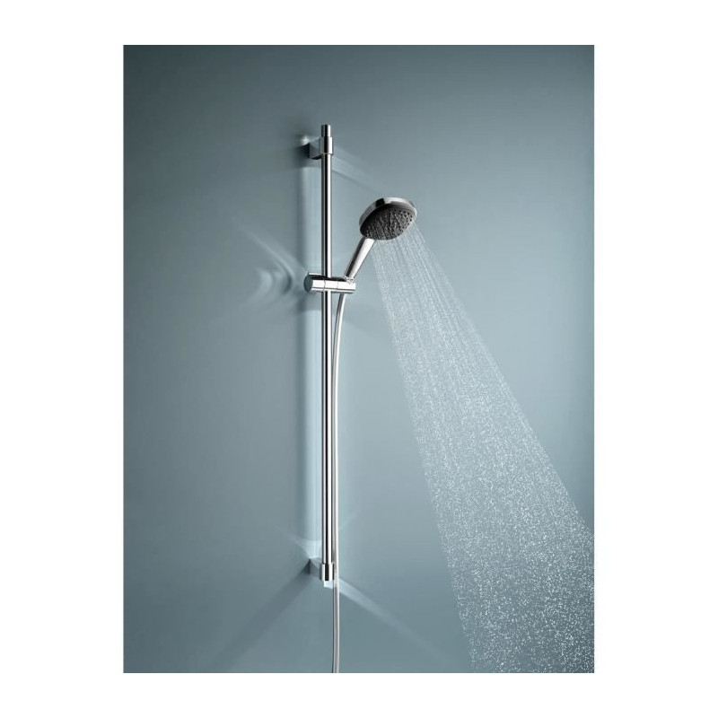 Ensemble de douche avec pommeau 3 jets, barre 90cm et flexible - GROHE Vitalio Comfort 110 26932001 - Economie d'eau - Chromé