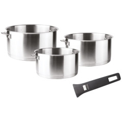 LACOR COMBI SET DE 3 CASSEROLES 16-18-20 CM + 1 POIGNEE NOIR LACOR - 56610