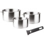 COMBI SET DE 3 CASSEROLES 16-18-20 CM + 1 POIGNEE NOIR LACOR - 56610