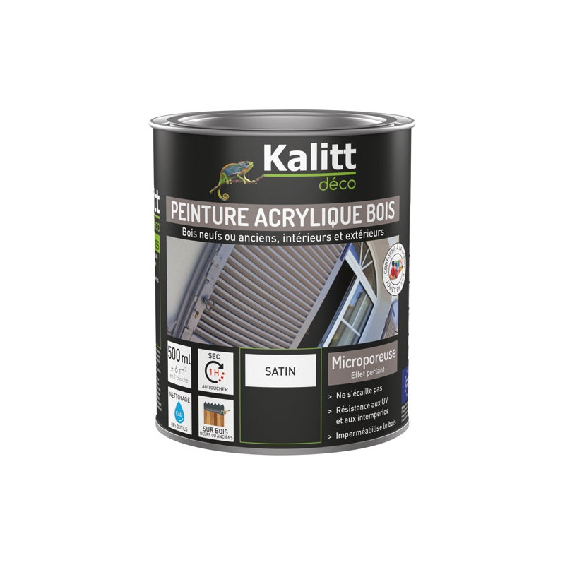 KALITT DECO PEINTURE ACRYL BOIS SATIN 0.5L BLEU RO KALITT DECO - 762727