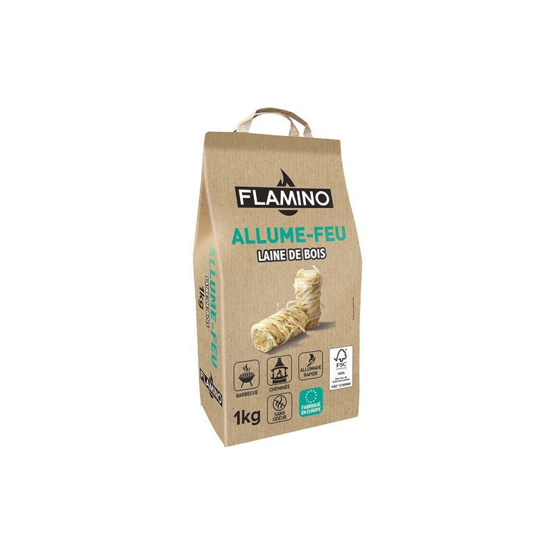 ALLUME FEU LAINE DE BOIS X 1KG FLAMINO - 2526