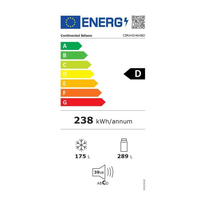 Réfrigérateur 4 portes avec distributeur d'eau - 446L - Total No Frost - L79 cm x H 180 cm - Noir - Classe D