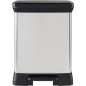 Poubelle Rectangle - DECO BIN - CURVER - 50L - Design élégant - 39 x 29 x 51 cm - Gris métallisé