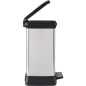 Poubelle Rectangle - DECO BIN - CURVER - 50L - Design élégant - 39 x 29 x 51 cm - Gris métallisé