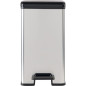 Poubelle Slim - SLIM BIN - CURVER - 25L - Design compact - 41 x 27 x 55 cm - Gris métallisé