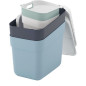 Lot de 4 Poubelles - READY TO COLLECT - CURVER - 5 L + 10 L + 2 x 20 L - Blanc/Vert/Bleu/Gris