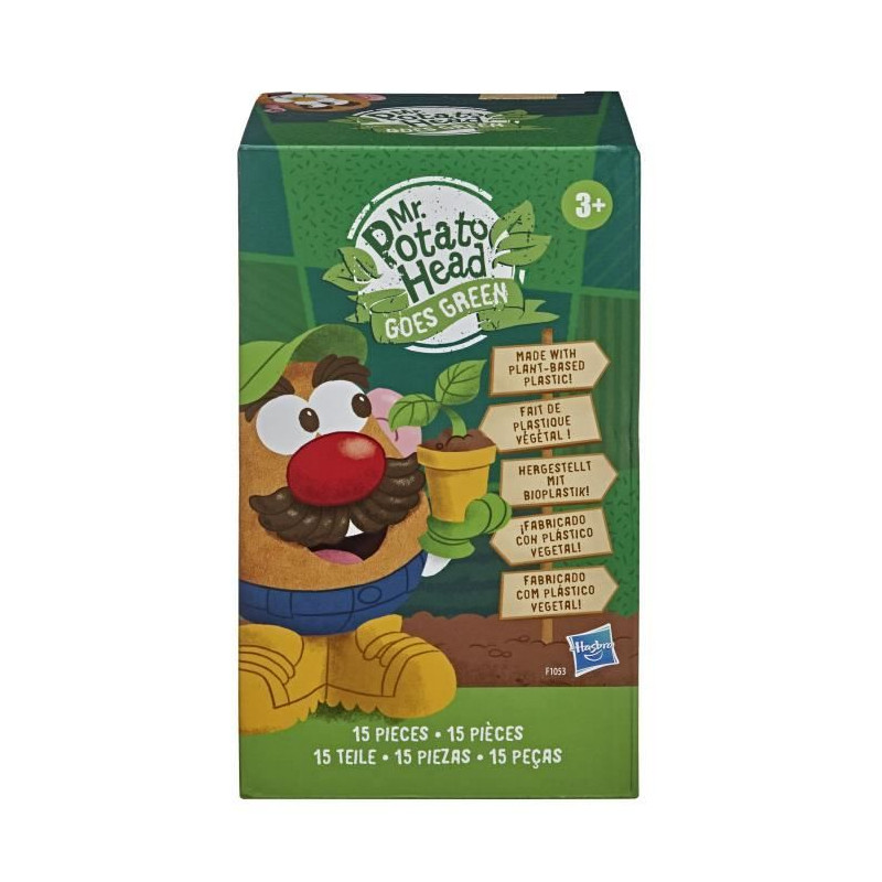 Mr. Potato Head Goes Green, 15 pieces en matiere plastique d'origine végétale, jouet pour enfants