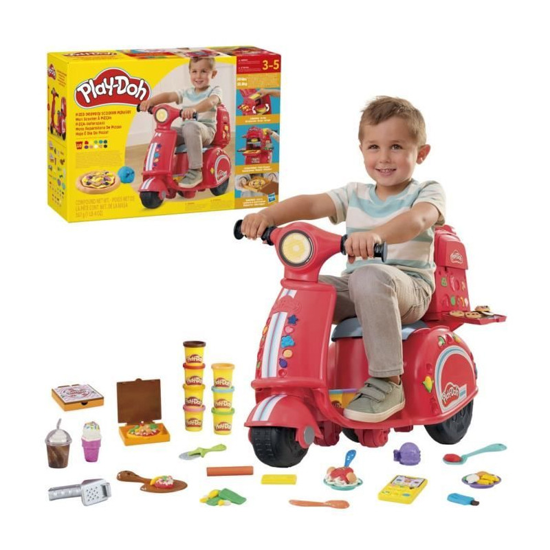 Play-Doh Mon scooter a pizzas, jouets de loisirs créatifs avec pâte a modeler pour enfants