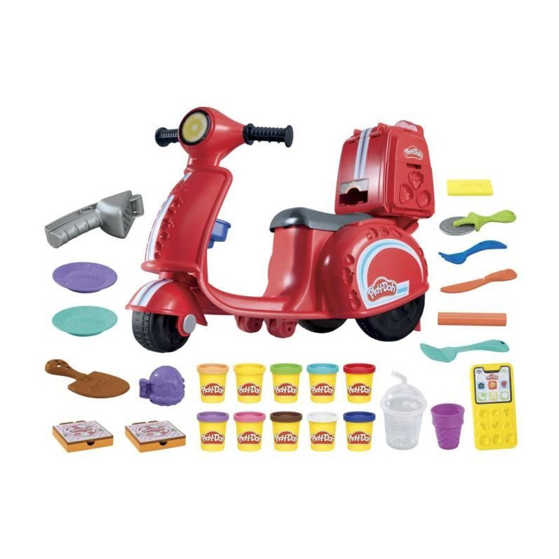 Play-Doh Mon scooter a pizzas, jouets de loisirs créatifs avec pâte a modeler pour enfants