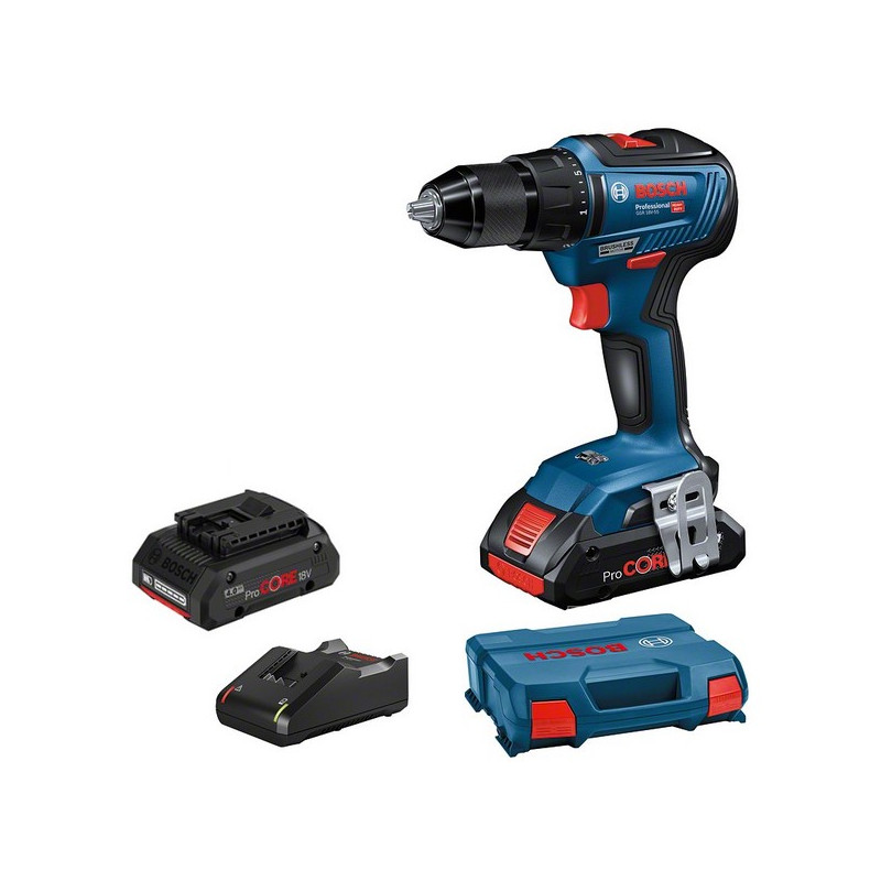 Perceuse visseuse 18V GSR 18V 55 + 2 batteries Procore 4Ah + chargeur + coffret L CASE BOSCH 0615990L4C