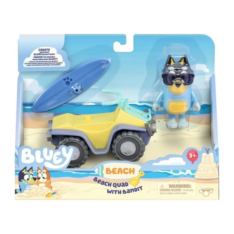 Quad de plage BLUEY avec figurine Bandit et accessoires - Bluey