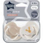 Sucettes - TOMMEE TIPPEE - ANYTIME - 6-18 mois - Lot de 2 sucettes symétriques sans BPA - Capsule de stérilisation réutilisab