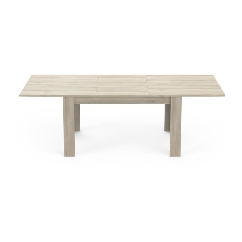 Table extensible - COTTAGE - Rectangulaire - Décor mélaminé chene kronberg - Pied en L - 6 places - 170 /230 x 90 cm - DEMEYE