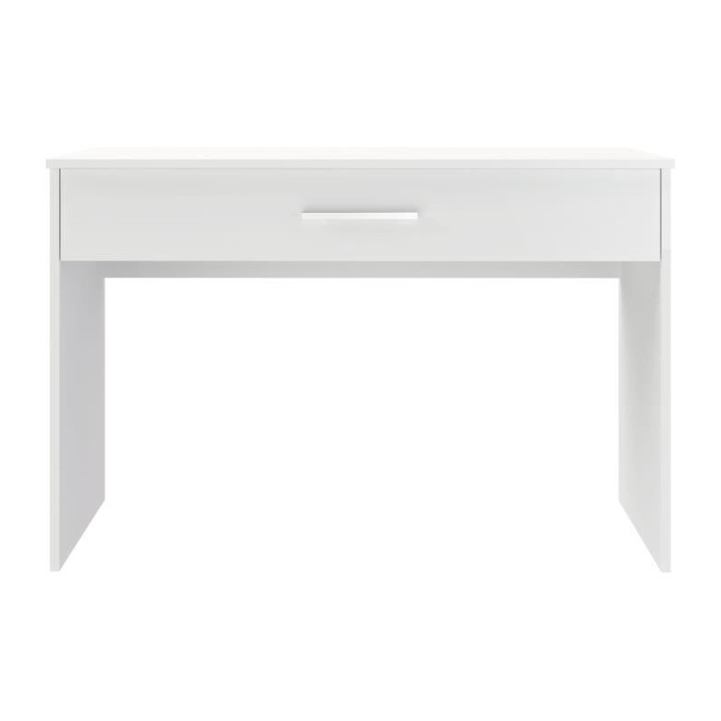 Bureau grand tiroir - Mélaminé blanc - 110 x 56 x 81,5 cm