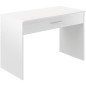 Bureau grand tiroir - Mélaminé blanc - 110 x 56 x 81,5 cm