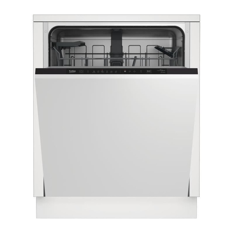 Lave-vaisselle tout intégrable BEKO BDIN16420 - 14 couverts - 46dB - Porte a glissieres - L60cm