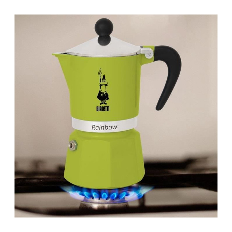 Cafetiere italienne - BIALETTI - RAINBOW - 6 tasses - 0,30 L - Vert