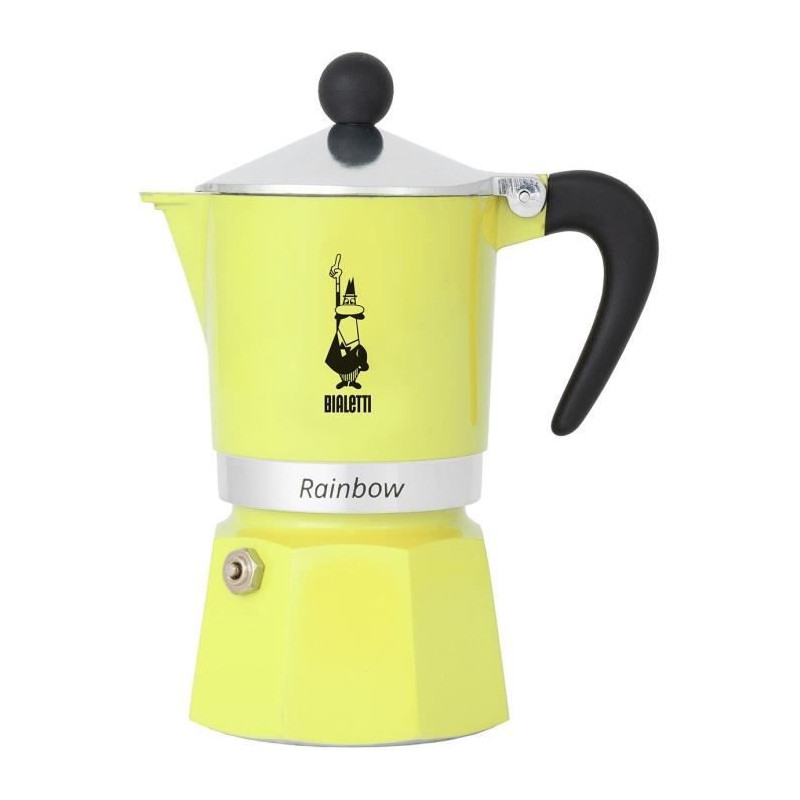 Cafetiere italienne - BIALETTI - RAINBOW - 6 tasses - 0,30 L - Jaune