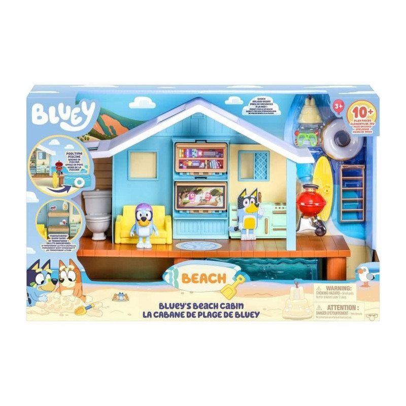 Cabane de Plage de Bluey - BLUEY - Set de jeu avec figurine exclusive et plus de 10 accessoires