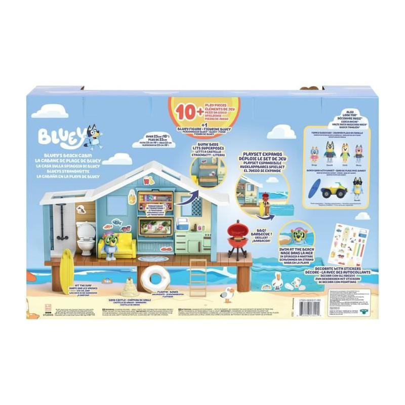 Cabane de Plage de Bluey - BLUEY - Set de jeu avec figurine exclusive et plus de 10 accessoires