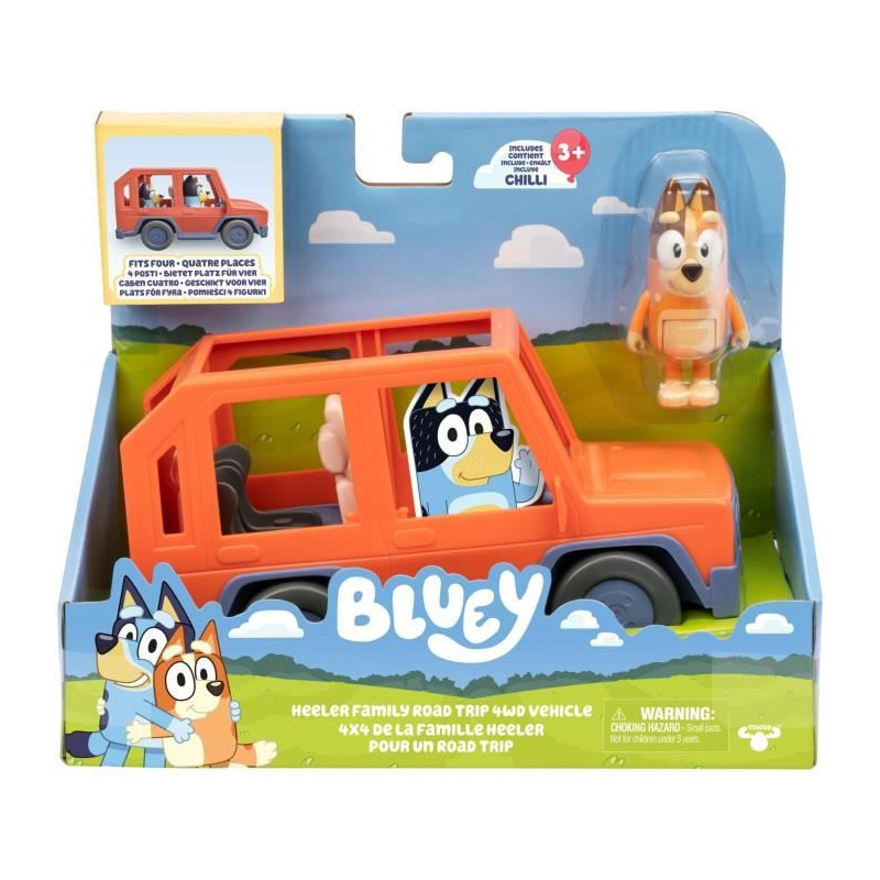 Voiture de Bluey - BLUEY - Véhicule familial avec figurine Chilli et accessoires