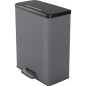 Poubelle Duo Rectangle - DECO BIN - CURVER - 52L (26+26L) - 49 x 32 x 61 cm - Anthracite